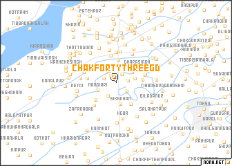 map of Chak Forty-three GD