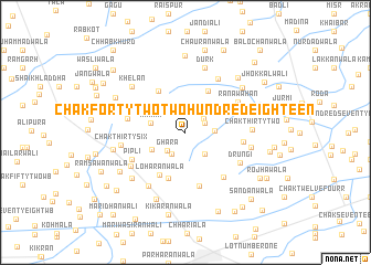 map of Chak Forty-two-Two Hundred Eighteen