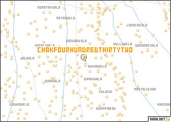 map of Chak Four Hundred Thirty-two