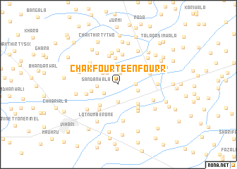 map of Chak Fourteen-Four R