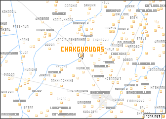 map of Chak Gurūdās