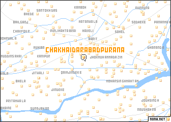 map of Chak Haidarābād Purāna