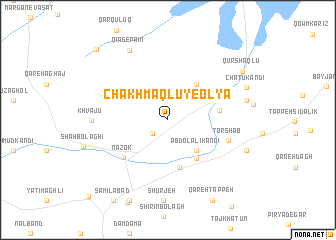 map of Chakhmāqlū-ye ‘Olyā