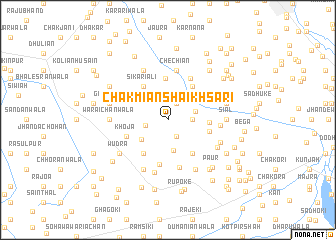 map of Chak Miān Shaikhsāri