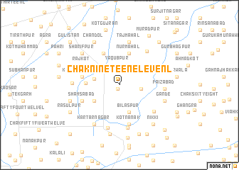 map of Chak Nineteen-Eleven L