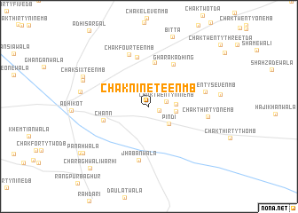 map of Chak Nineteen MB