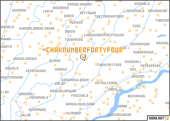 map of Chak Number Forty-four