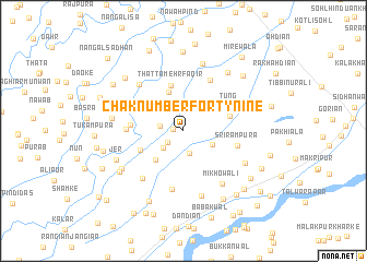 map of Chak Number Forty-nine