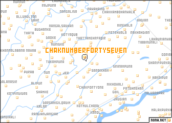 map of Chak Number Forty-seven