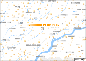 map of Chak Number Forty-two