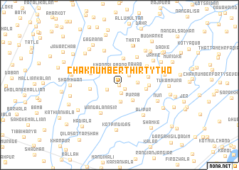 map of Chak Number Thirty-two