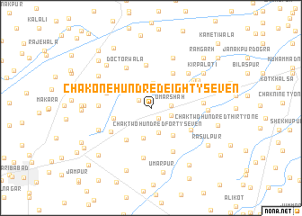 map of Chak One Hundred Eighty-seven