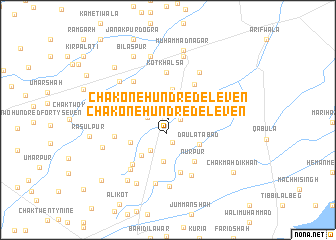 map of Chak One Hundred Eleven