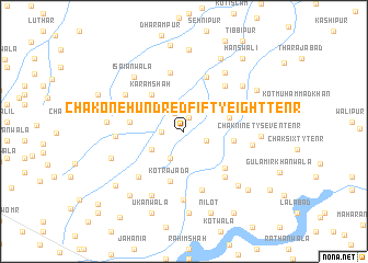 map of Chak One Hundred Fifty-eight-Ten R