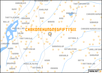 map of Chak One Hundred Fifty-six