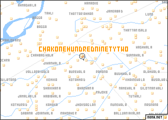 map of Chak One Hundred Ninety-two