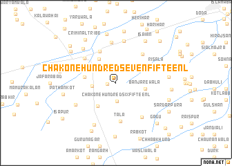 map of Chak One Hundred Seven-Fifteen L