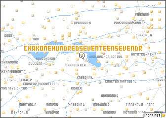 map of Chak One Hundred Seventeen-Seven DR