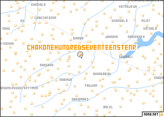 map of Chak One Hundred SeventeenŞTen R