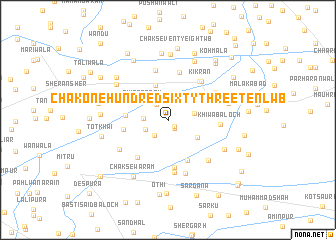 map of Chak One Hundred Sixty-three-Ten L WB