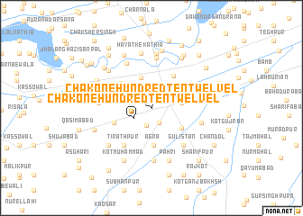 map of Chak One Hundred Ten-Twelve L
