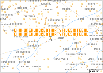 map of Chak One Hundred Thirty-five-Sixteen L