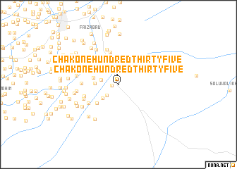 map of Chak One Hundred Thirty-five