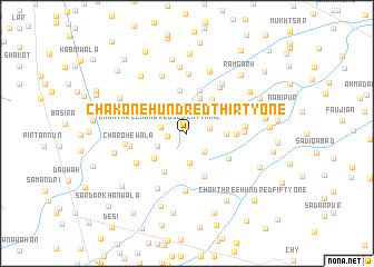map of Chak One Hundred Thirty-one