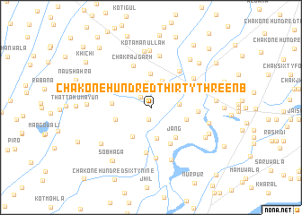 map of Chak One Hundred Thirty-three NB