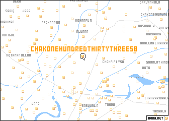 map of Chak One Hundred Thirty-three SB