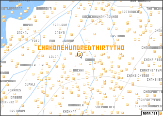 map of Chak One Hundred Thirty-two