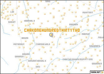 map of Chak One Hundred Thirty-two