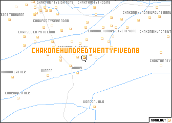 map of Chak One Hundred Twenty-five D N B