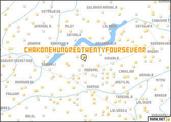 map of Chak One Hundred Twenty-four-Seven R