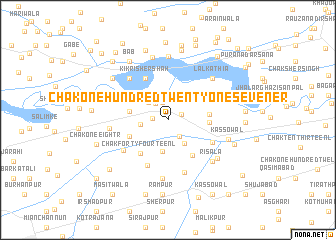 map of Chak One Hundred Twenty-one-Seven ER