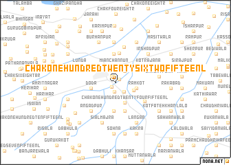 map of Chak One Hundred Twenty-six-Two Fifteen L