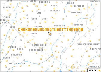 map of Chak One Hundred Twenty-three NB