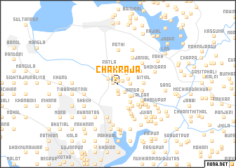 map of Chak Rāja