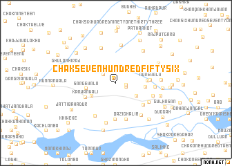 map of Chak Seven Hundred Fifty-six