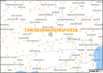 map of Chak Seven Hundred Five GB