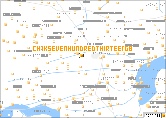 map of Chak Seven Hundred Thirteen GB