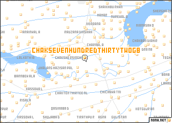 map of Chak Seven Hundred Thirty-two GB