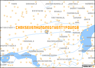 map of Chak Seven Hundred Twenty-four GB