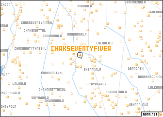 map of Chak Seventy-five A