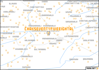 map of Chak Seventy-five-Eight AL