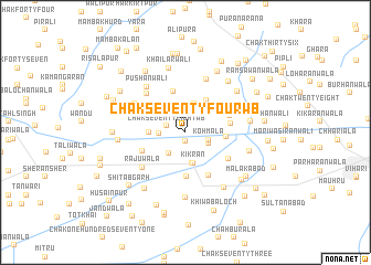 map of Chak Seventy-four WB