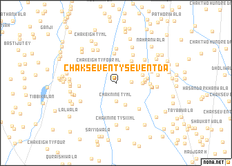 map of Chak Seventy-seven TDA