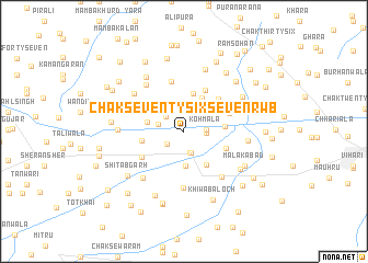 map of Chak Seventy-six-Seven R WB