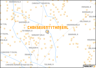 map of Chak Seventy-three ML