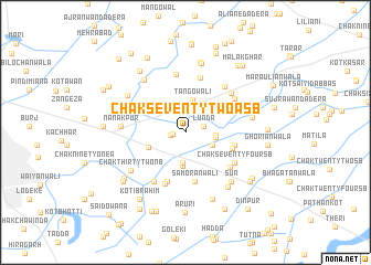 map of Chak Seventy-two A SB